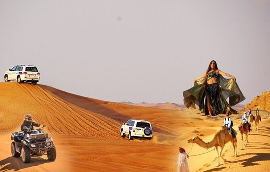 Dubai Desert Safari Dune Bashing, 60min ATV Quad, Camel Ride, BBQ
