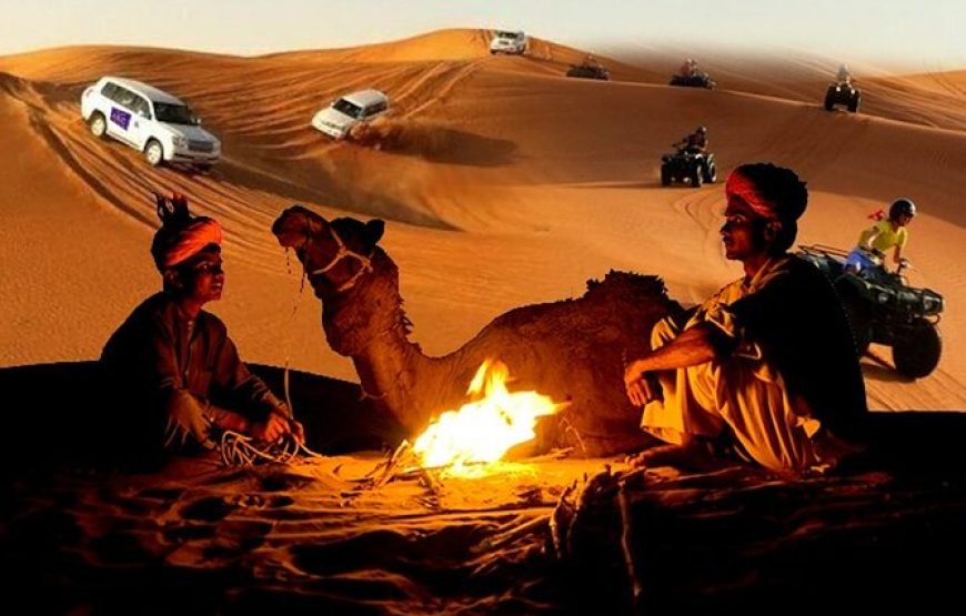 Dubai Desert Safari Dune Bashing, 60min ATV Quad, Camel Ride, BBQ
