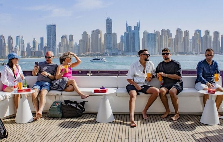 Dubai Harbour Super Yacht Experience with Live station & Drinks