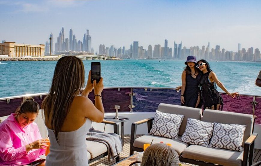 Dubai Harbour Super Yacht Experience with Live station & Drinks