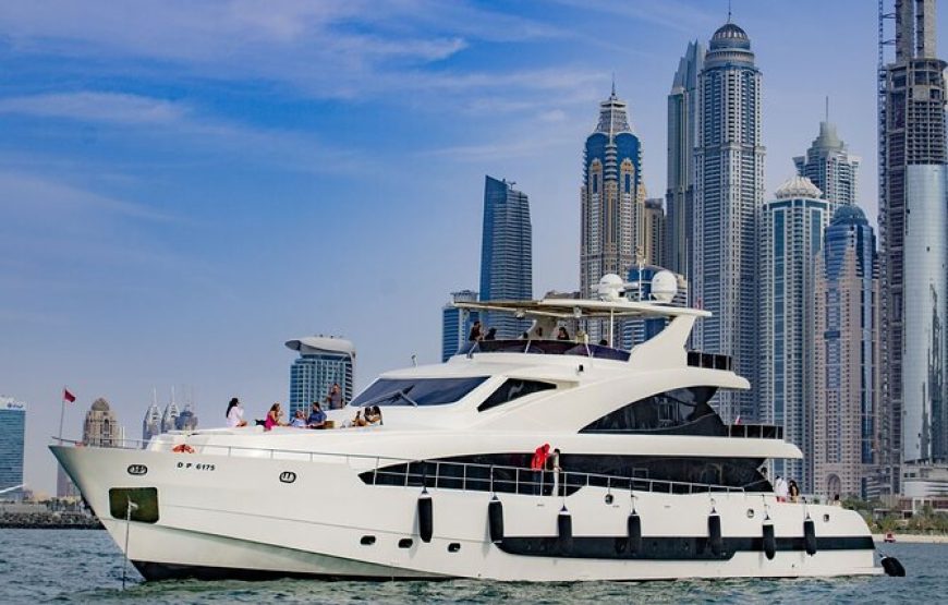 Dubai Harbour Super Yacht Experience with Live station & Drinks