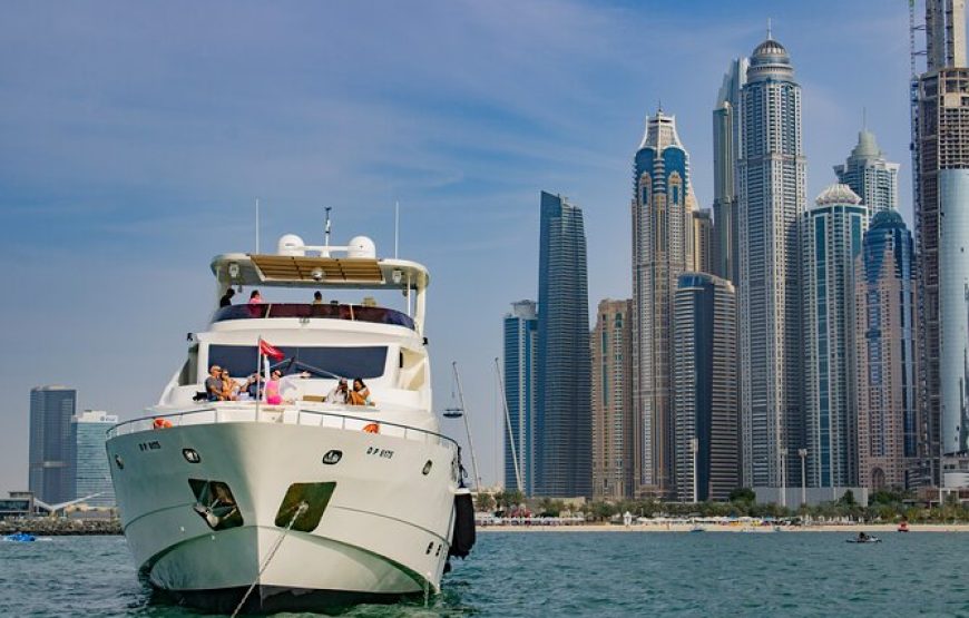 Dubai Harbour Super Yacht Experience with Live station & Drinks