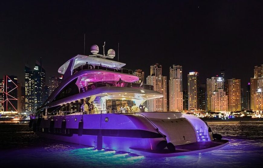Dubai Harbour Super Yacht Experience with Live station & Drinks